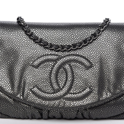 Chanel Metallic Caviar Half Moon Wallet On Chain WOC Dark Silver 11 of 11