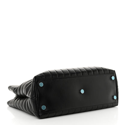 Saint Laurent Calfskin Y Quilted Monogram Large Loulou Shopper Black 4 of 13