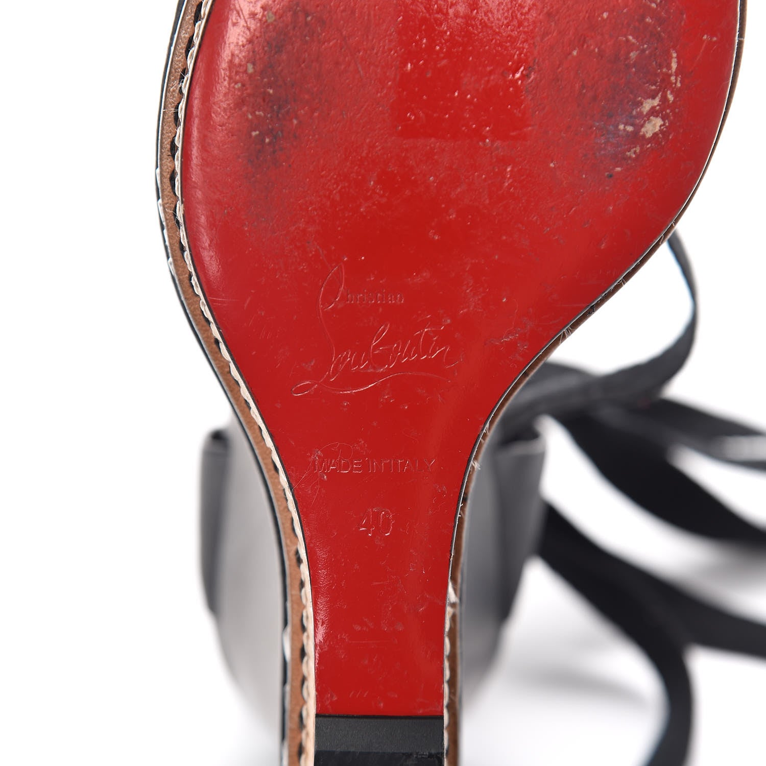 Christian Louboutin Shiny Calfskin Tribuli 140 Wedge Sandals 40 Black 8 of 15