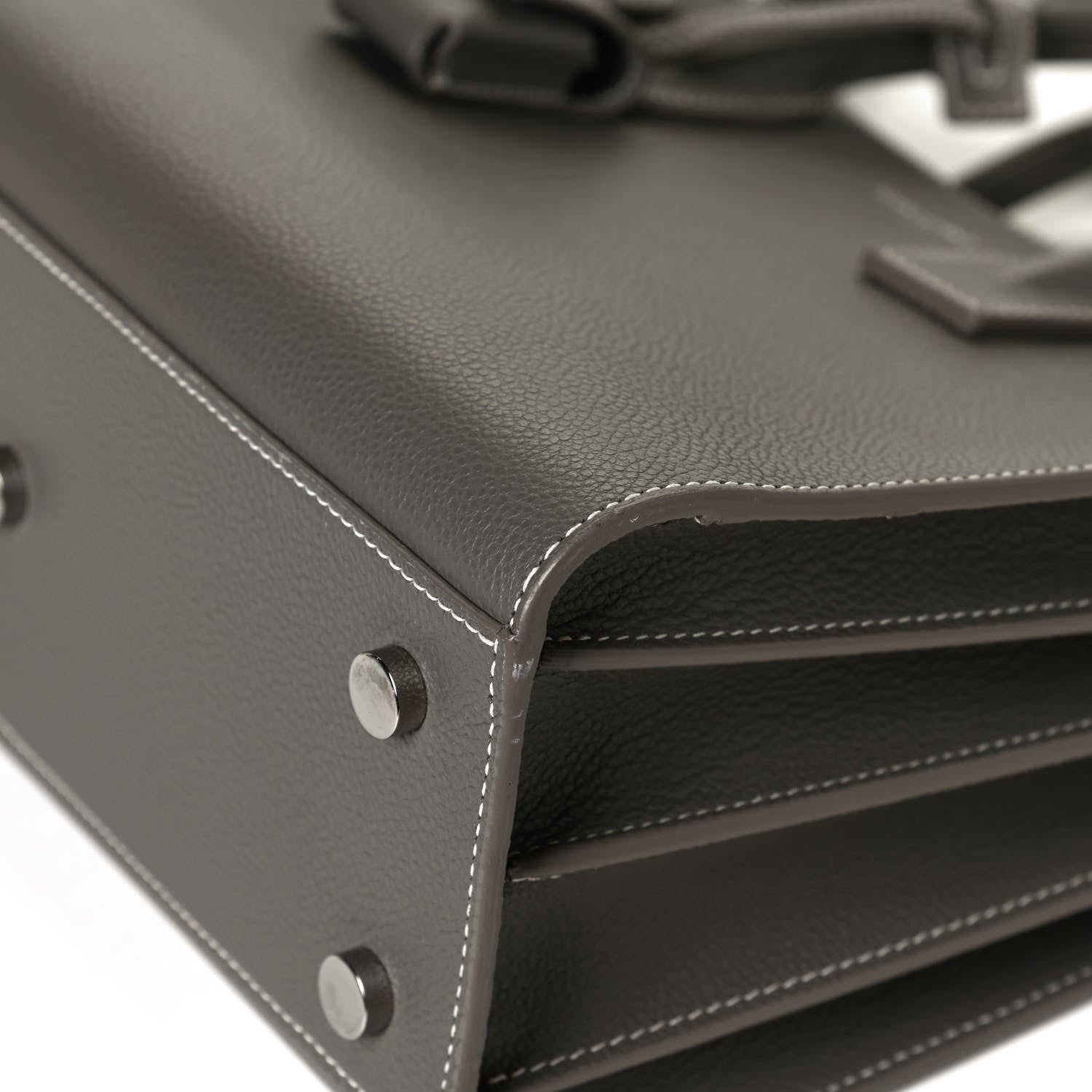 Saint Laurent Grained Calfskin Small Sac De Jour Fog 13 of 13