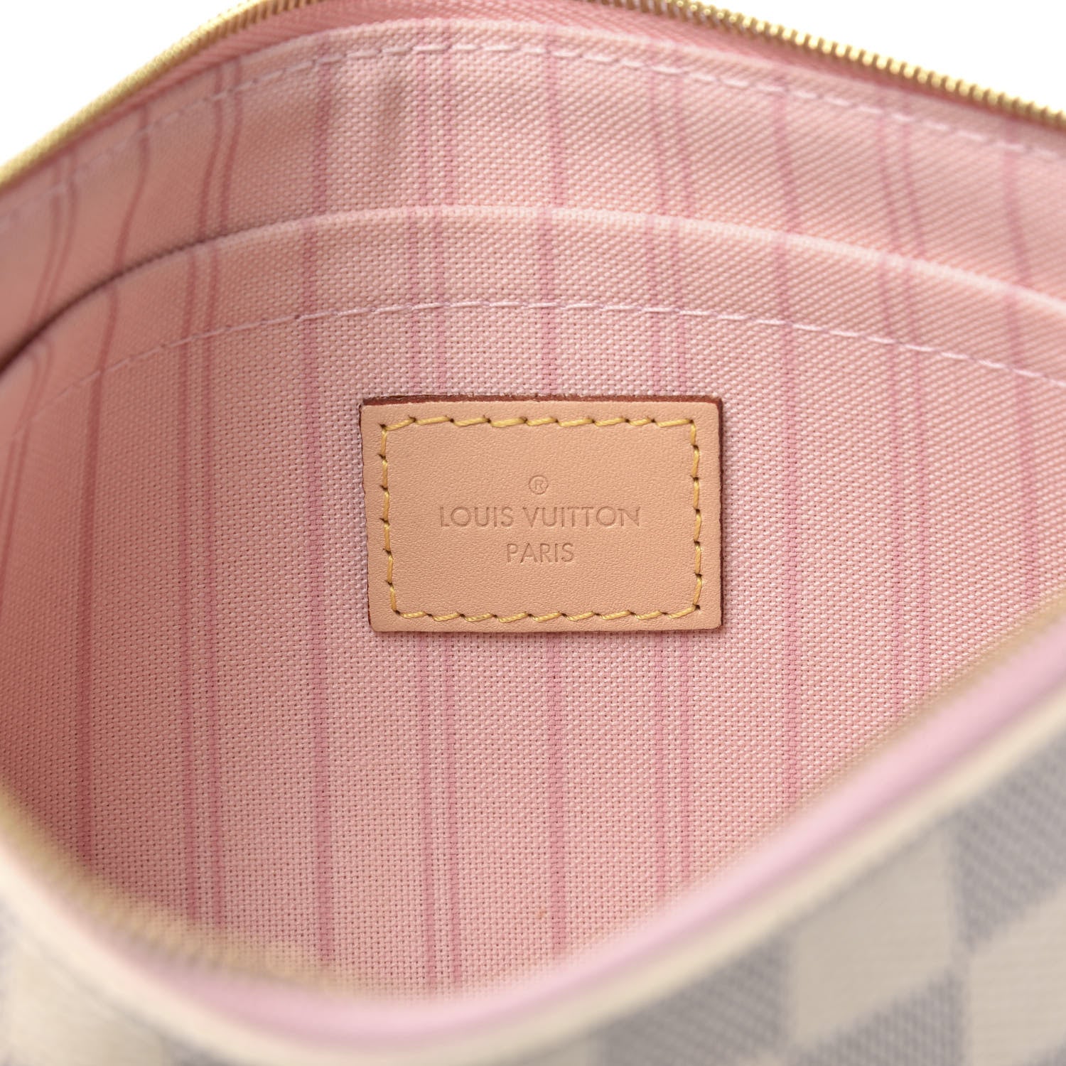Louis Vuitton Damier Azur Neverfull MM GM Pochette Rose Ballerine 6 of 9
