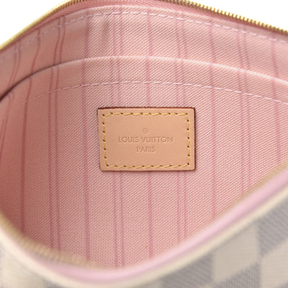 Louis Vuitton Damier Azur Neverfull MM GM Pochette Rose Ballerine 6 of 9