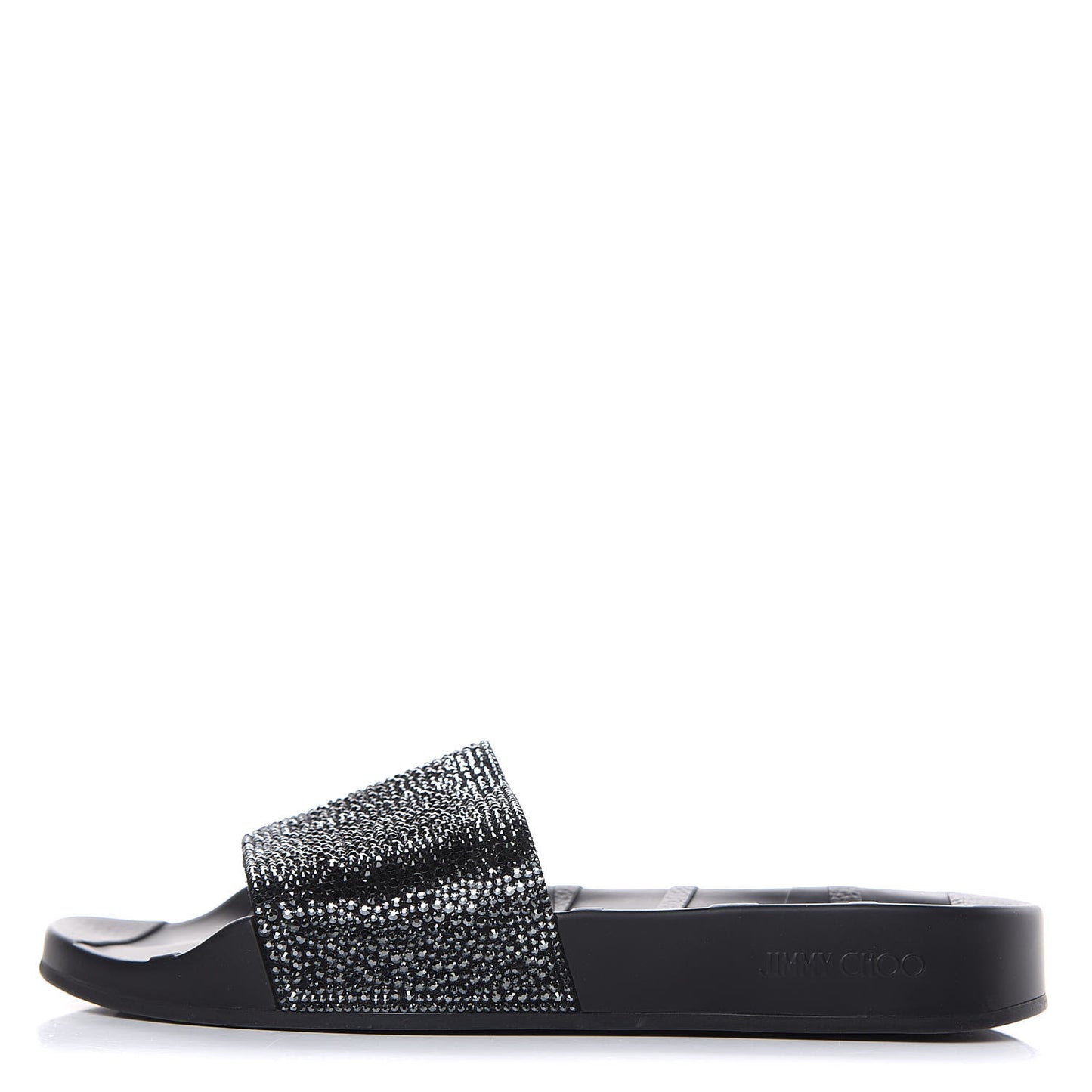 Crystal Pool Slide Sandals 38 Black