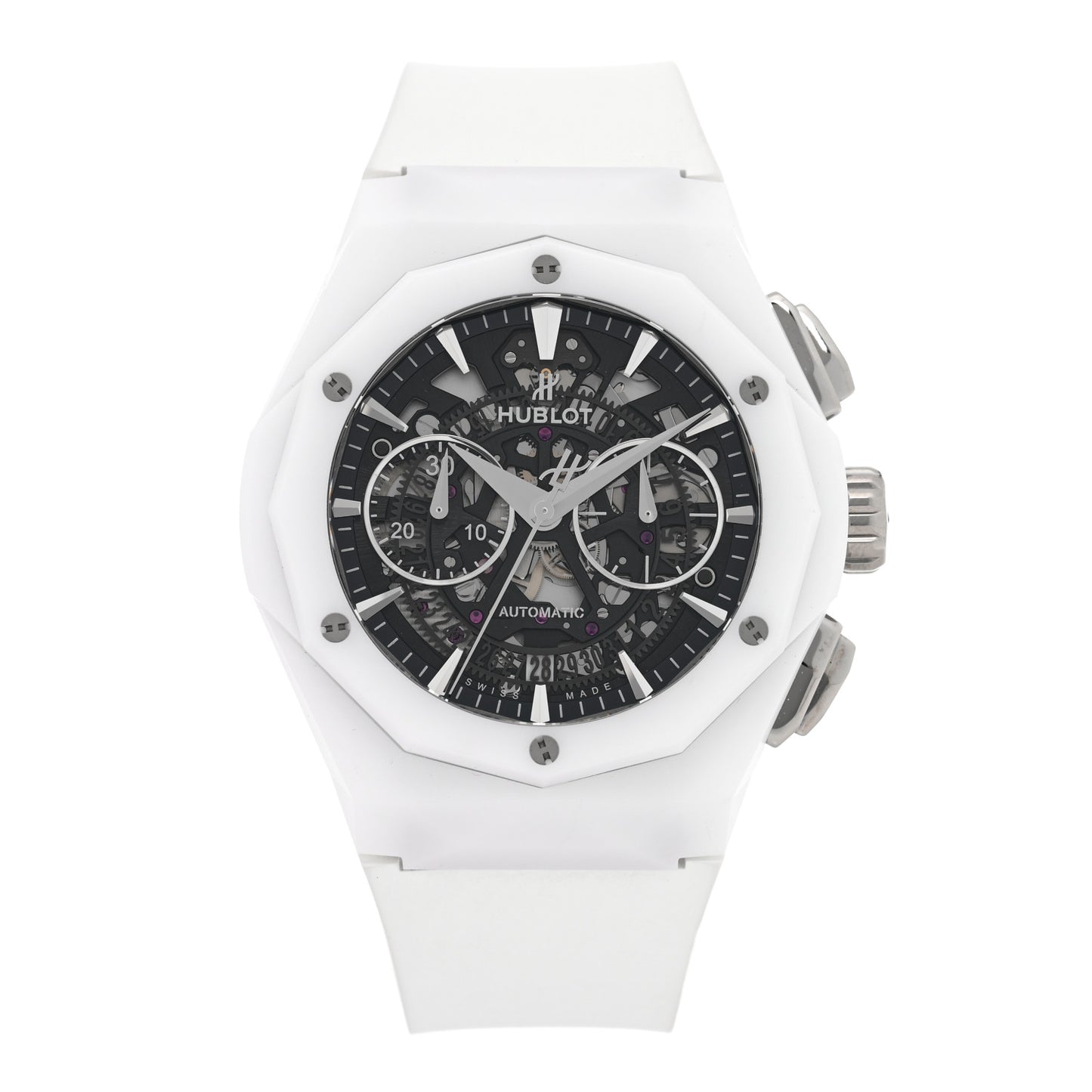 Ceramic Rubber 45mm Classic Fusion Aerofusion Chronograph Automatic Watch Black 525.HI.0170.RW.ORL21