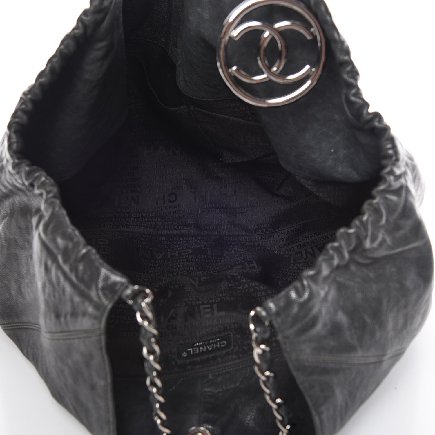 Chanel Distressed Caviar XL Coco Cabas Black 6 of 18