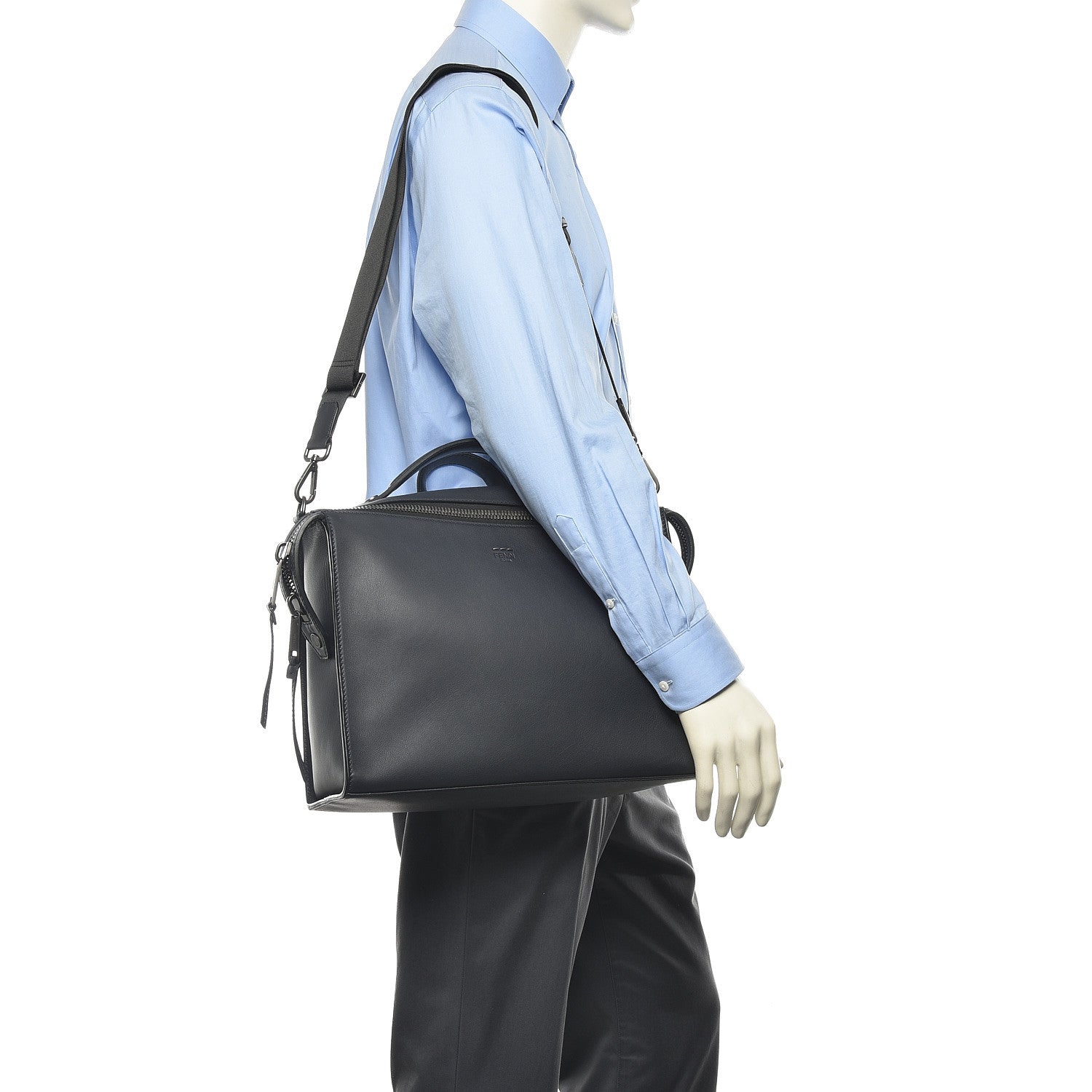 Fendi Vitello Dolce Lui Urban Briefcase Blue Notte 2 of 12