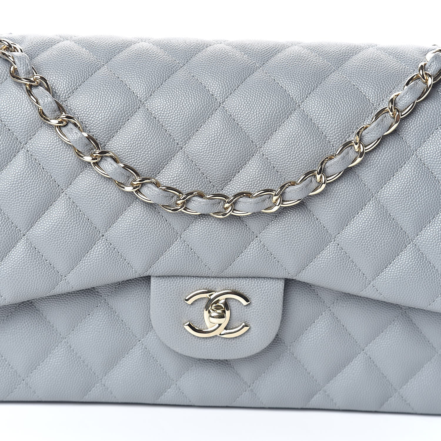 Chanel Caviar Quilted Jumbo Double Flap Dark Grey 8 of 10