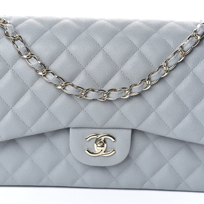 Chanel Caviar Quilted Jumbo Double Flap Dark Grey 8 of 10