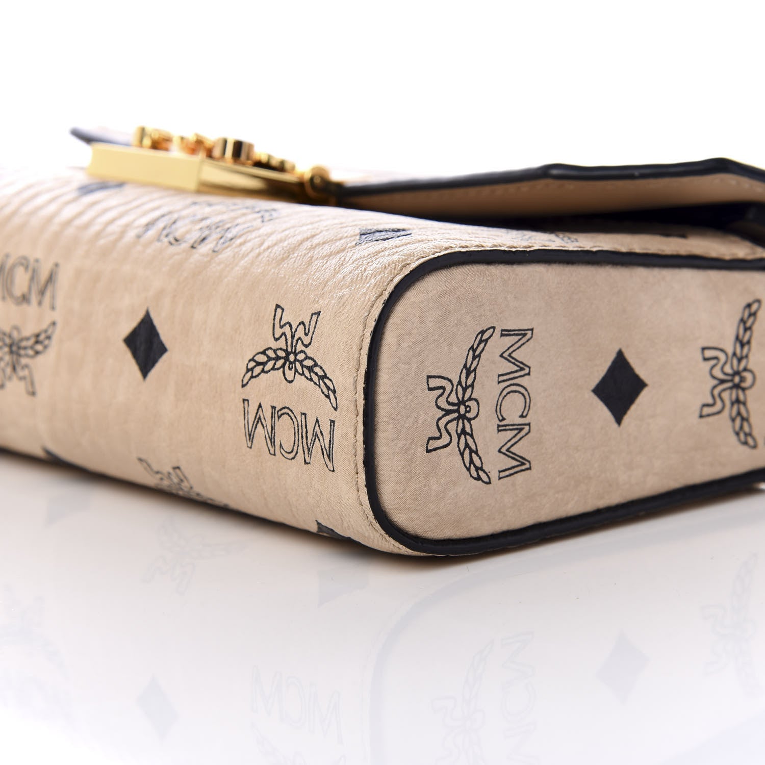 MCM Visetos Small Millie Crossbody Beige 7 of 8