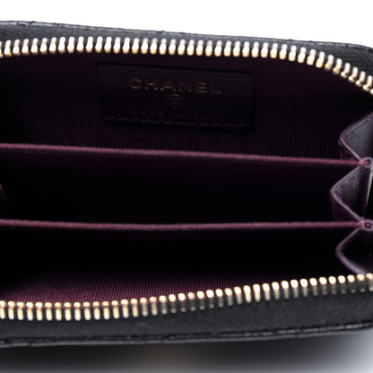Chanel Caviar Quilted Zip Coin Purse Black 3 of 4