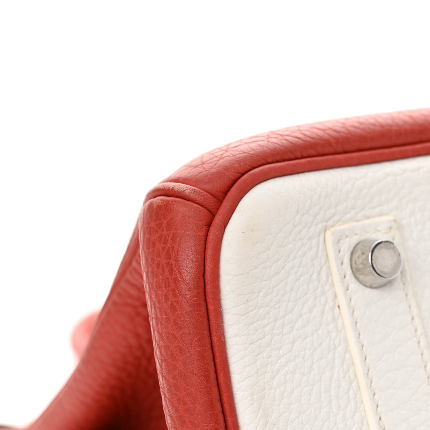 Taurillon Clemence Eclat Birkin 35 Sanguine White