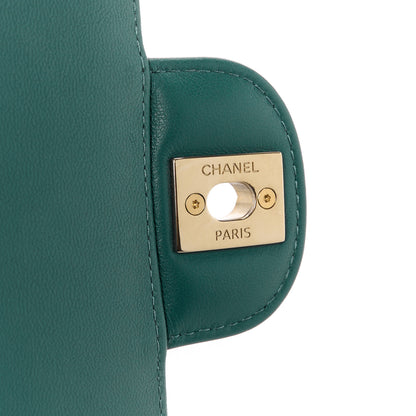 Chanel Shaded Patent Calfskin Quilted Mini Rectangular Flap Green Blue 6 of 13