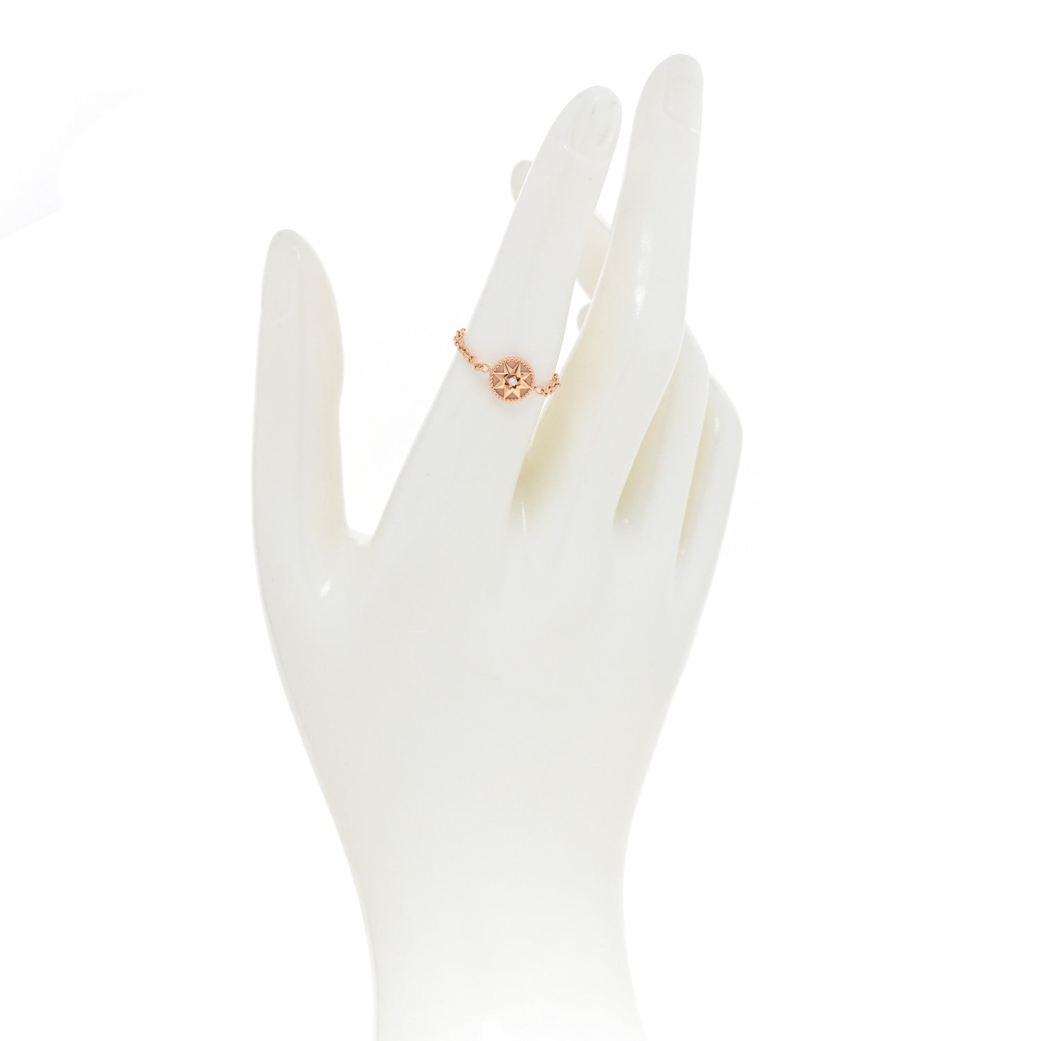 Christian Dior 18K Rose Gold Diamond Pink Opal Rose Des Vents Ring 53 6.25 2 of 5