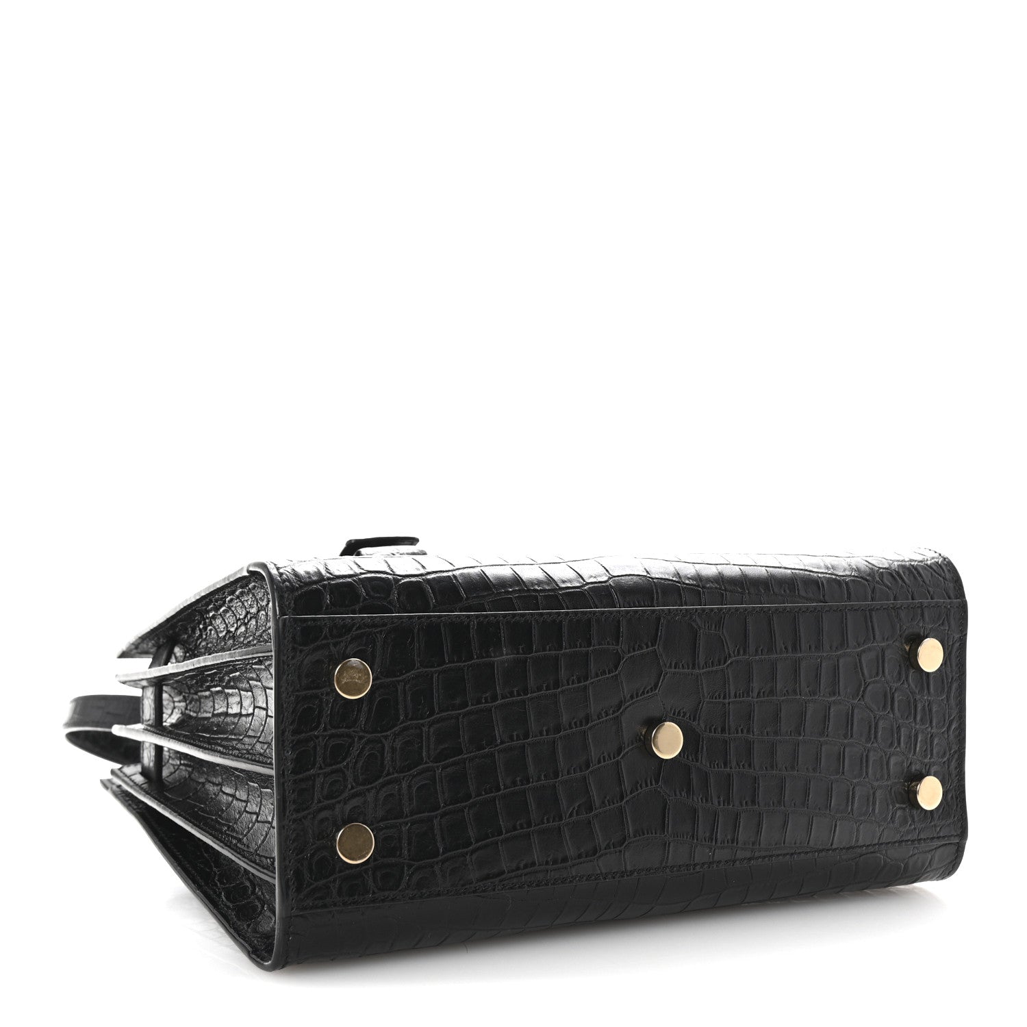 Saint Laurent Calfskin Crocodile Embossed Baby Sac De Jour Black 4 of 9