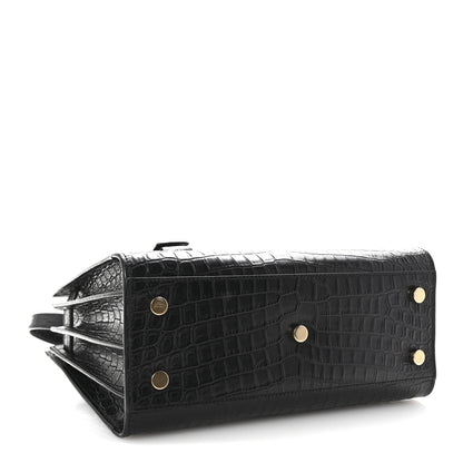 Saint Laurent Calfskin Crocodile Embossed Baby Sac De Jour Black 4 of 9