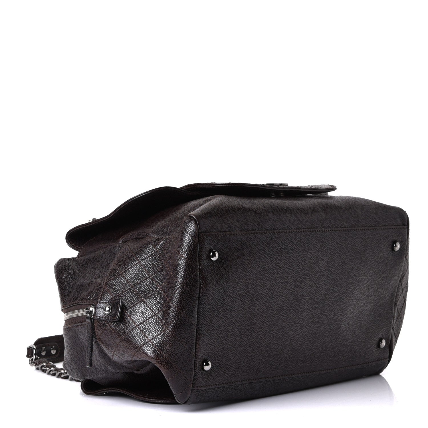 Chanel Glazed Caviar Pocket In The City Tote Brown 3 of 5