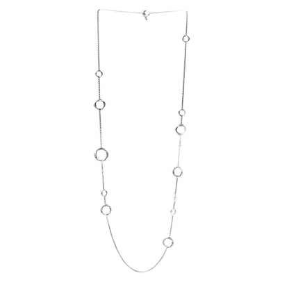 David Yurman Sterling Silver Pearl Infinity Station Chain Necklace 3 of 5