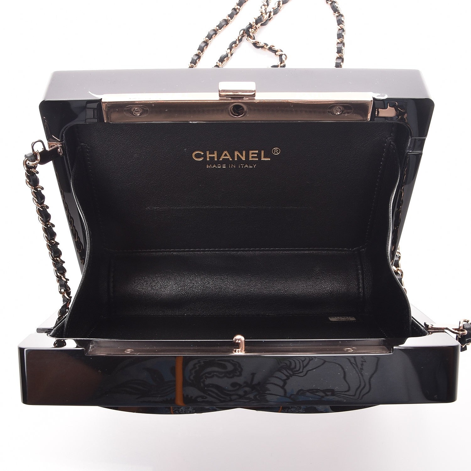 Chanel Plexiglass Crystal CC Minaudiere Clutch Black Copper 5 of 9