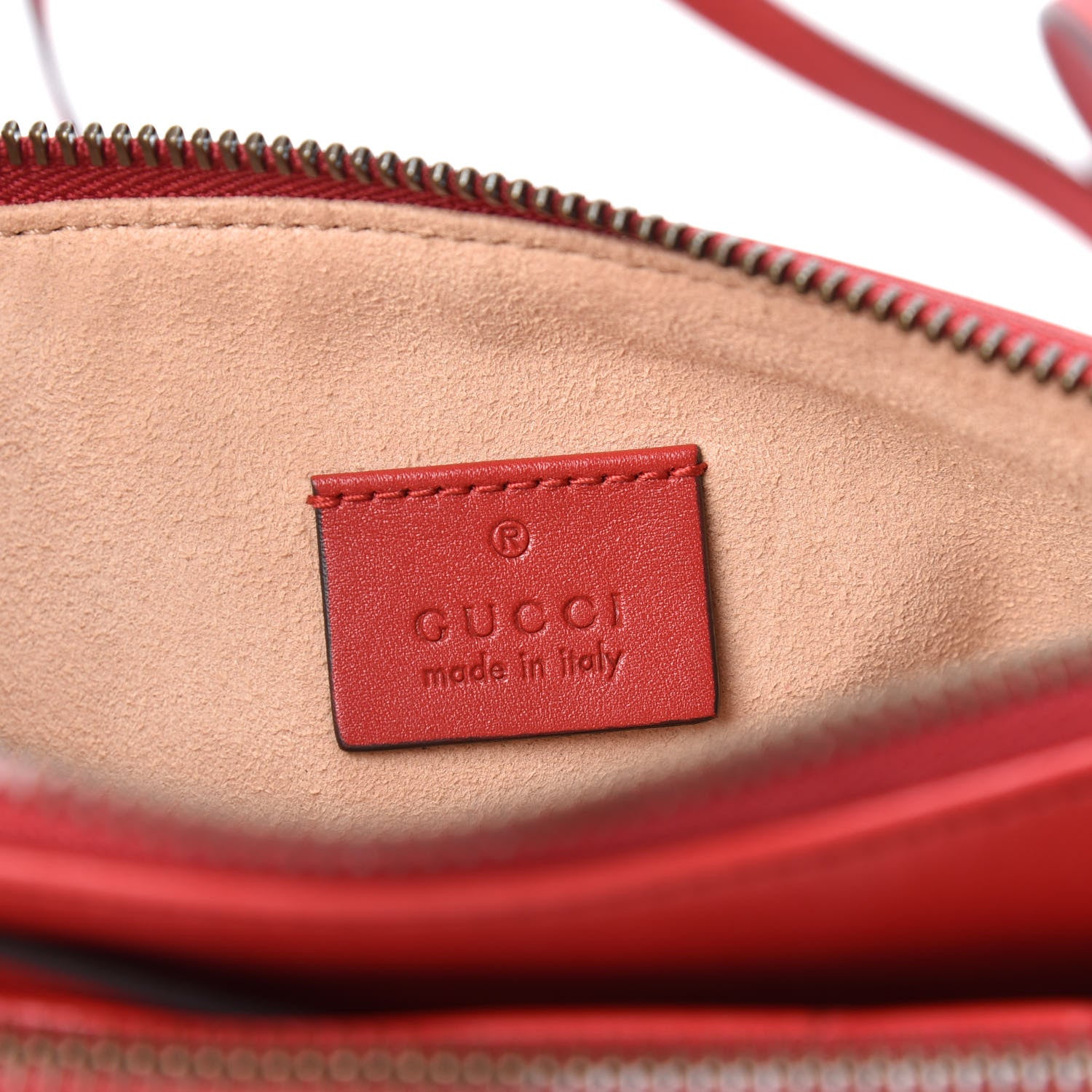 Gucci Calfskin Matelasse Small GG Marmont Double Zip Shoulder Bag Hibiscus Red 6 of 10