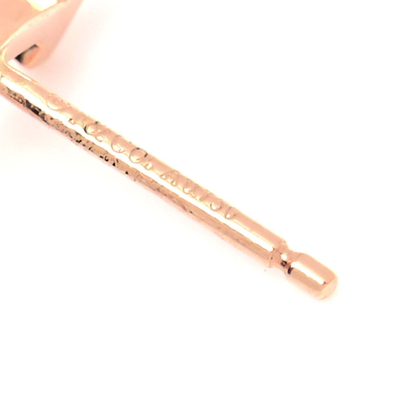18K Rose Gold T Smile Stud Earrings