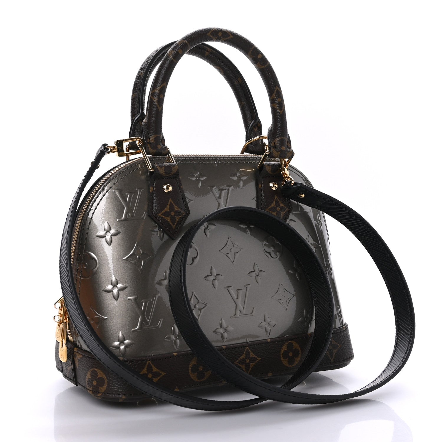 Louis Vuitton Vernis Monogram Alma BB Taupe Metallise 3 of 8