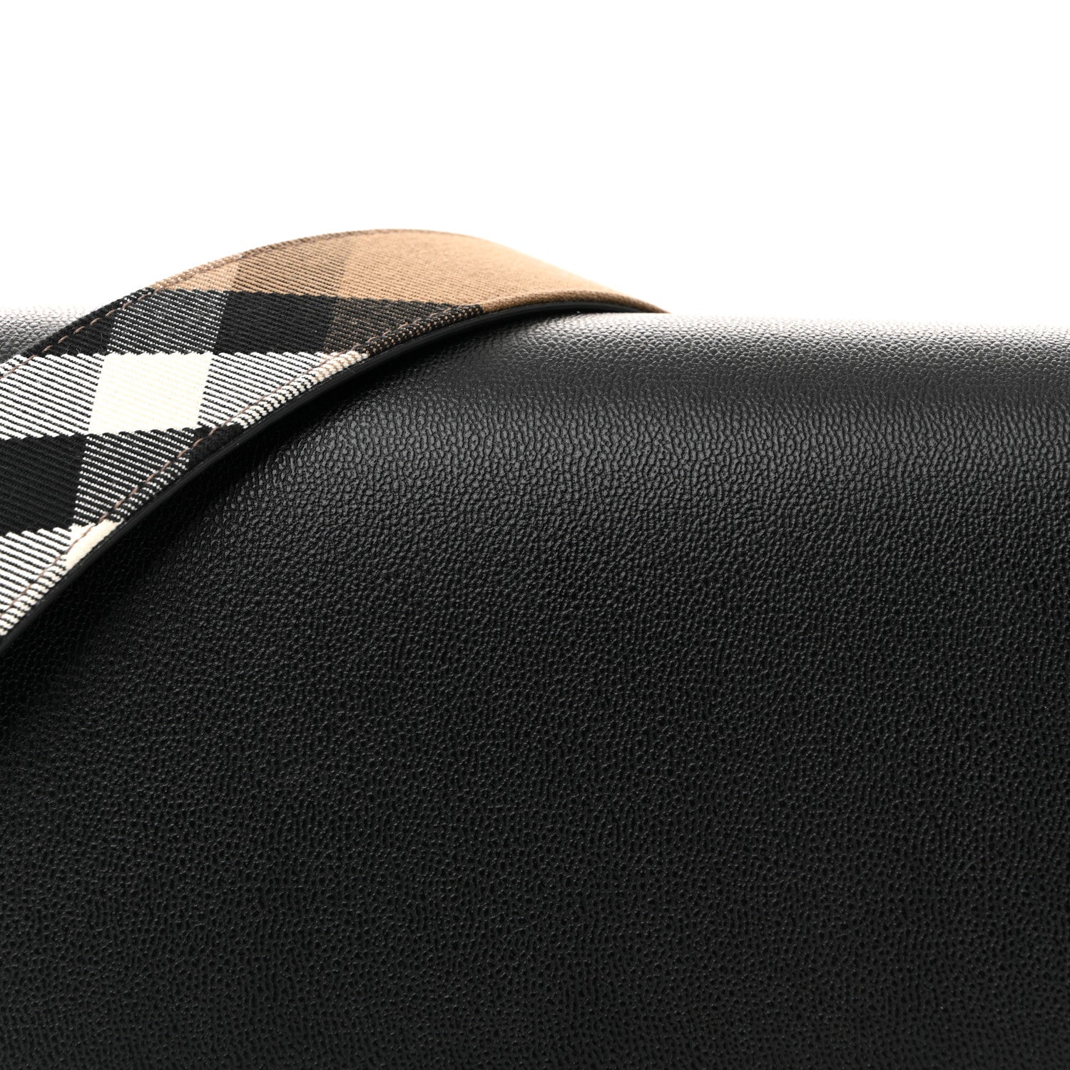 Burberry Derby Calfskin House Check Mackford Crossbody Bag Black