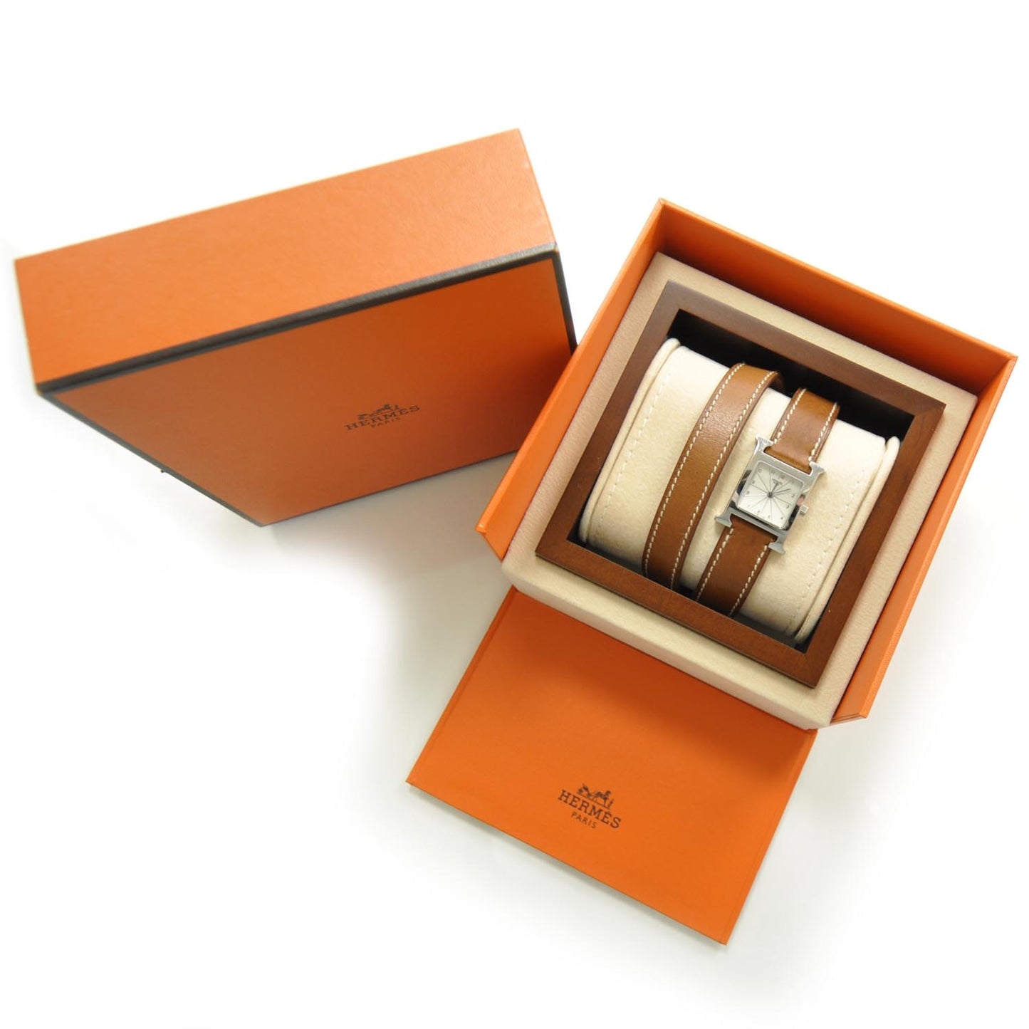 Stainless Steel Barenia 21mm Heure H Hour Quartz Watch Fauve