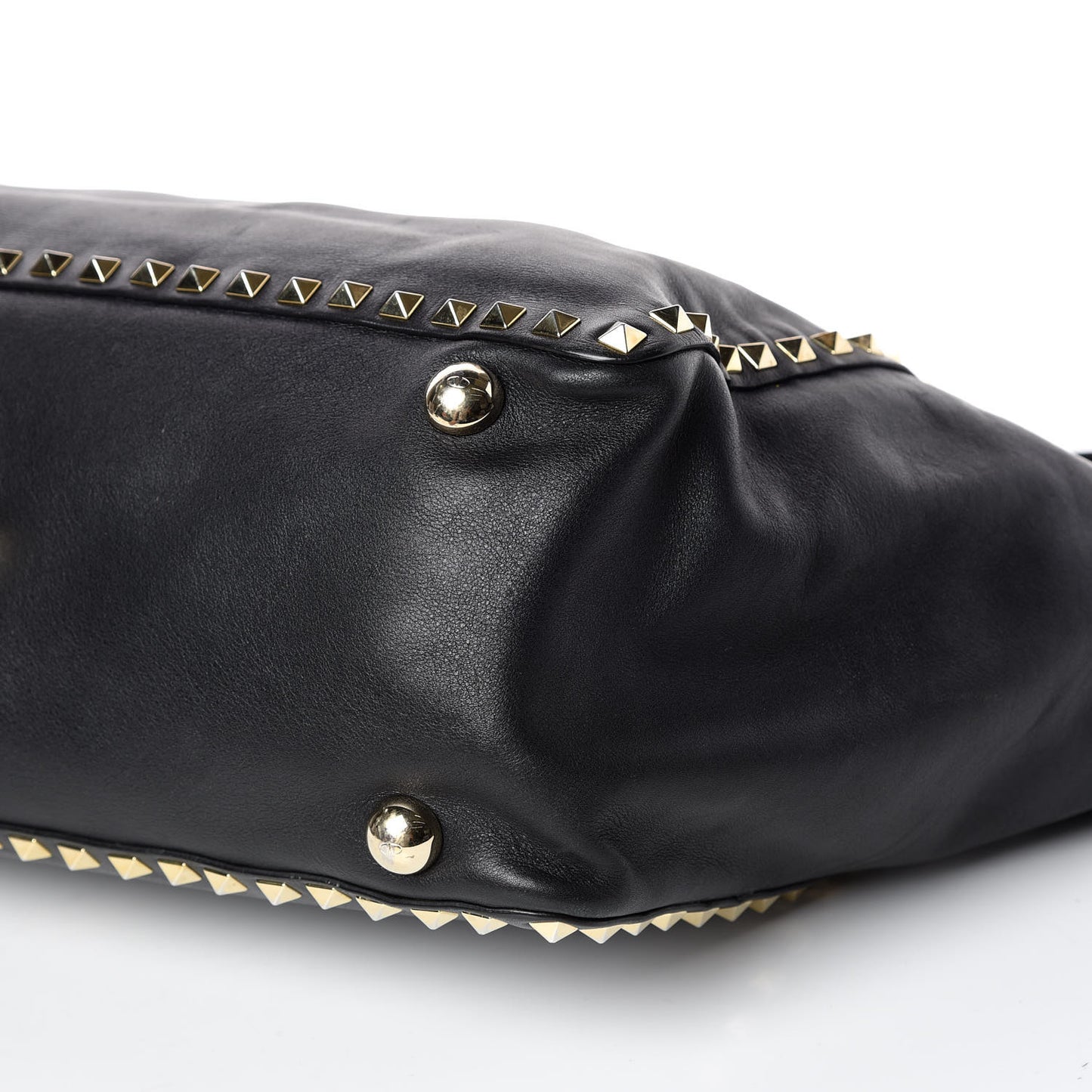 Vitello Medium Rockstud Tote Black