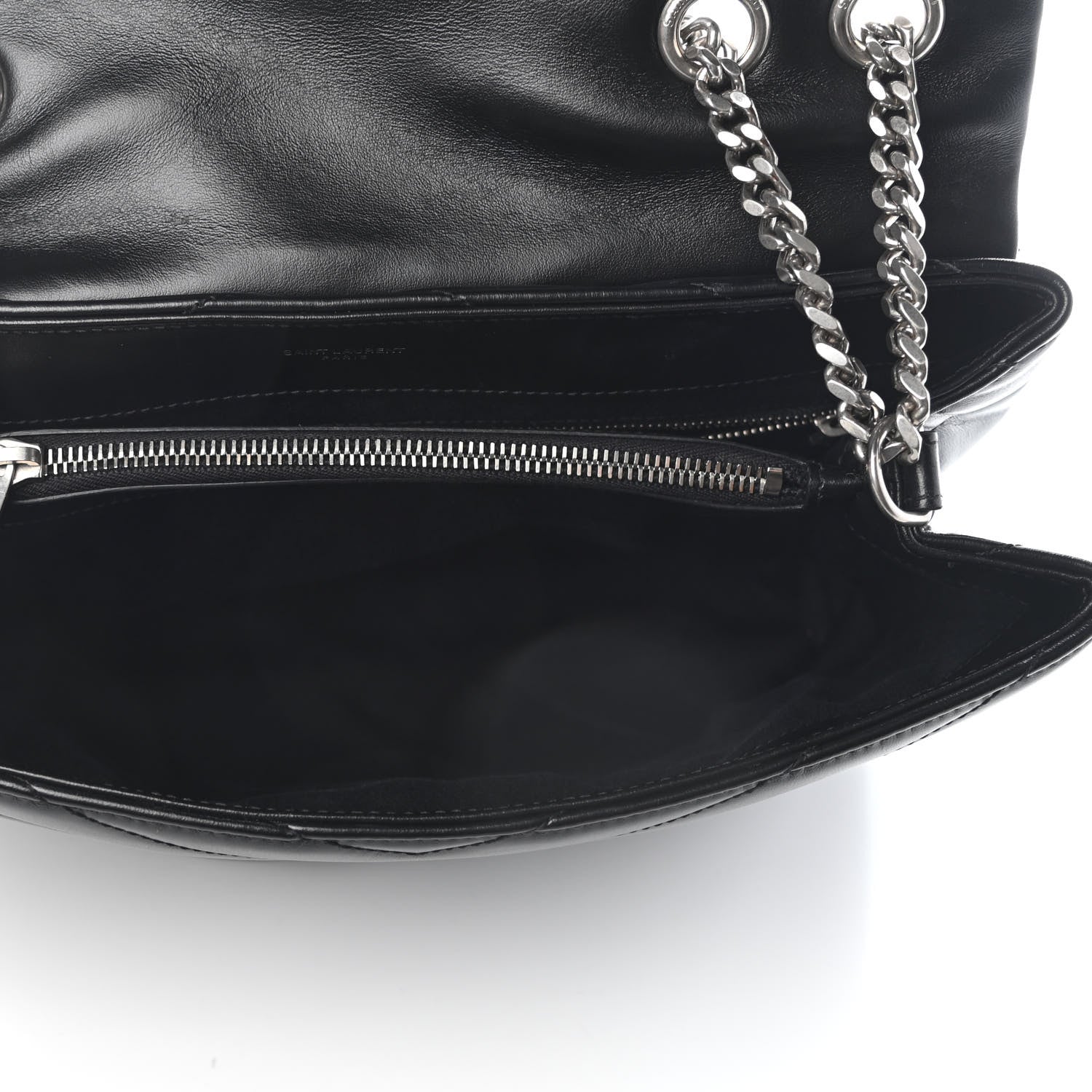 Saint Laurent Calfskin Y Quilted Monogram Medium Loulou Chain Satchel Black 5 of 8