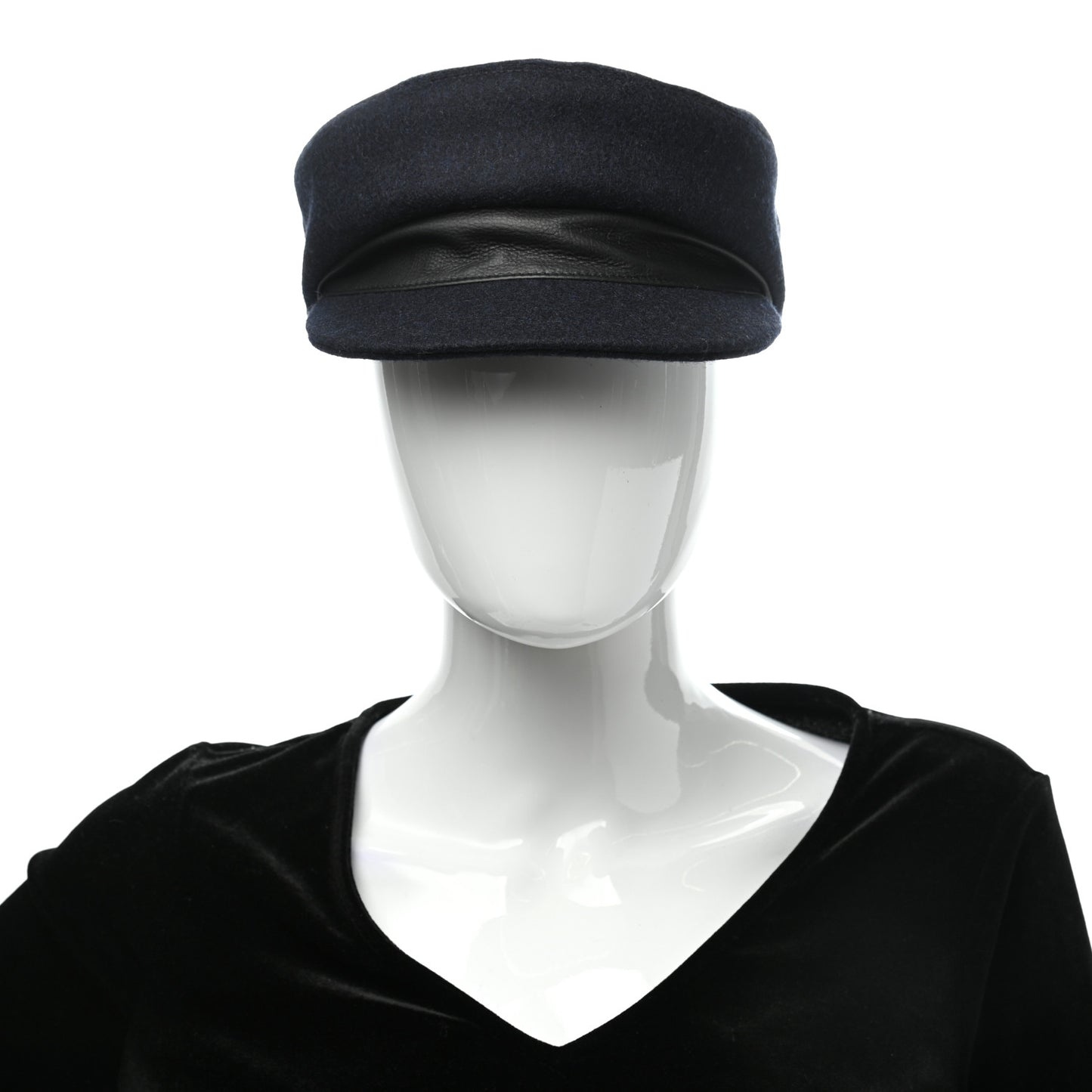 Broadcloth Newton Calfskin Dani Cap 58 Marine Black