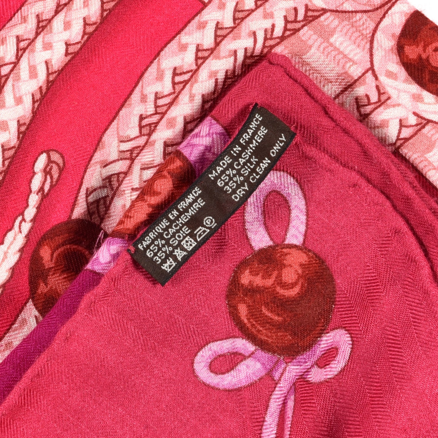 Cashmere Silk Brandebourgs Shawl 140 Cyclamen Rose Mauve