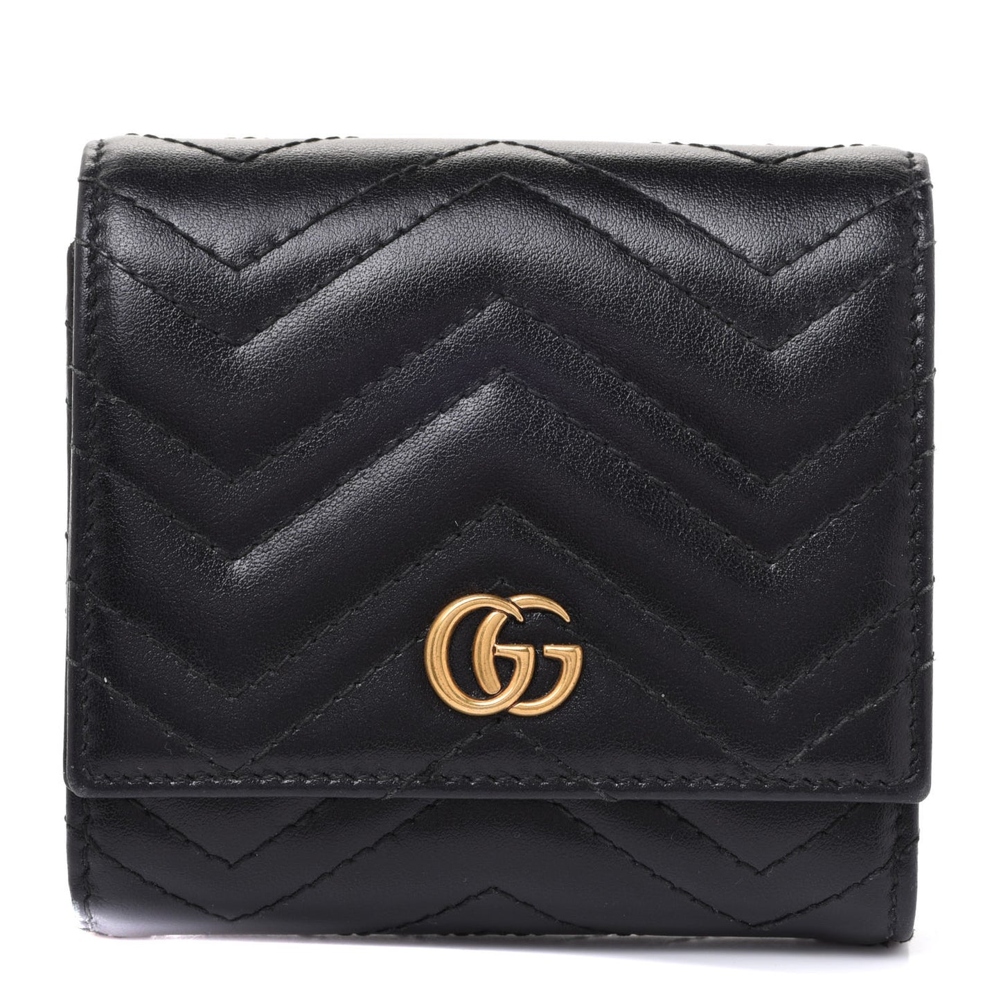 Calfskin Matelasse GG Marmont Medium Wallet Black