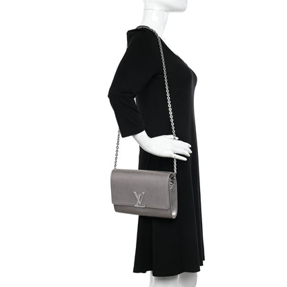 Louis Vuitton Metallic Grained Calfskin Louise Clutch GM NM 2 of 12