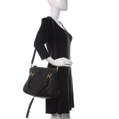Chloe Calfskin Studded Medium Marcie Satchel Black 2 of 12
