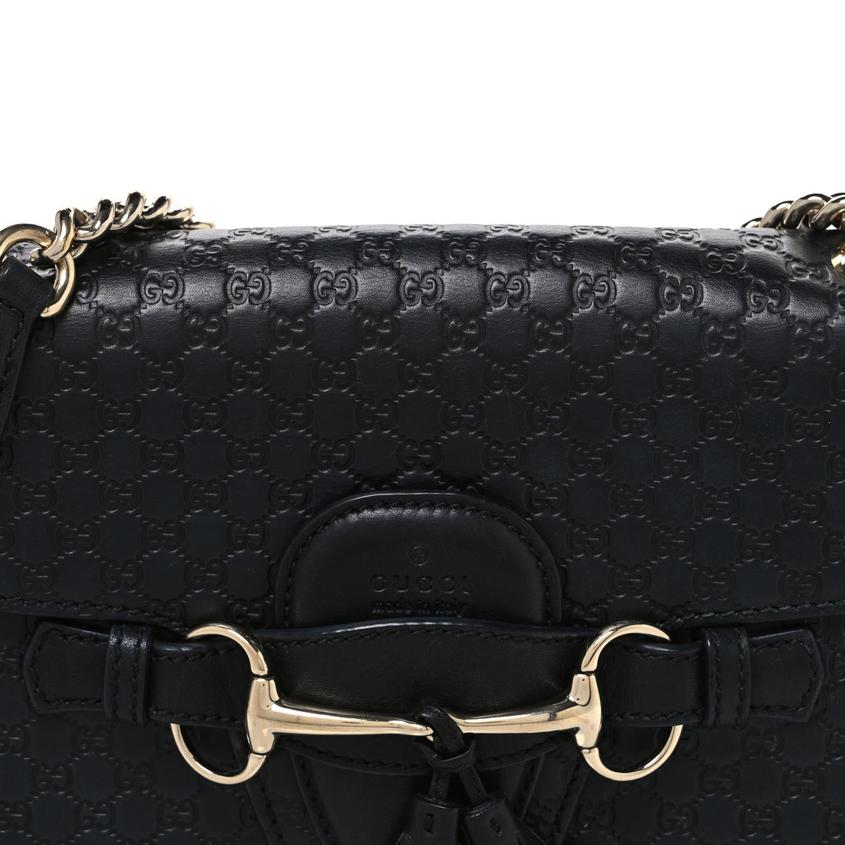 Microguccissima Medium Emily Chain Shoulder Bag Black