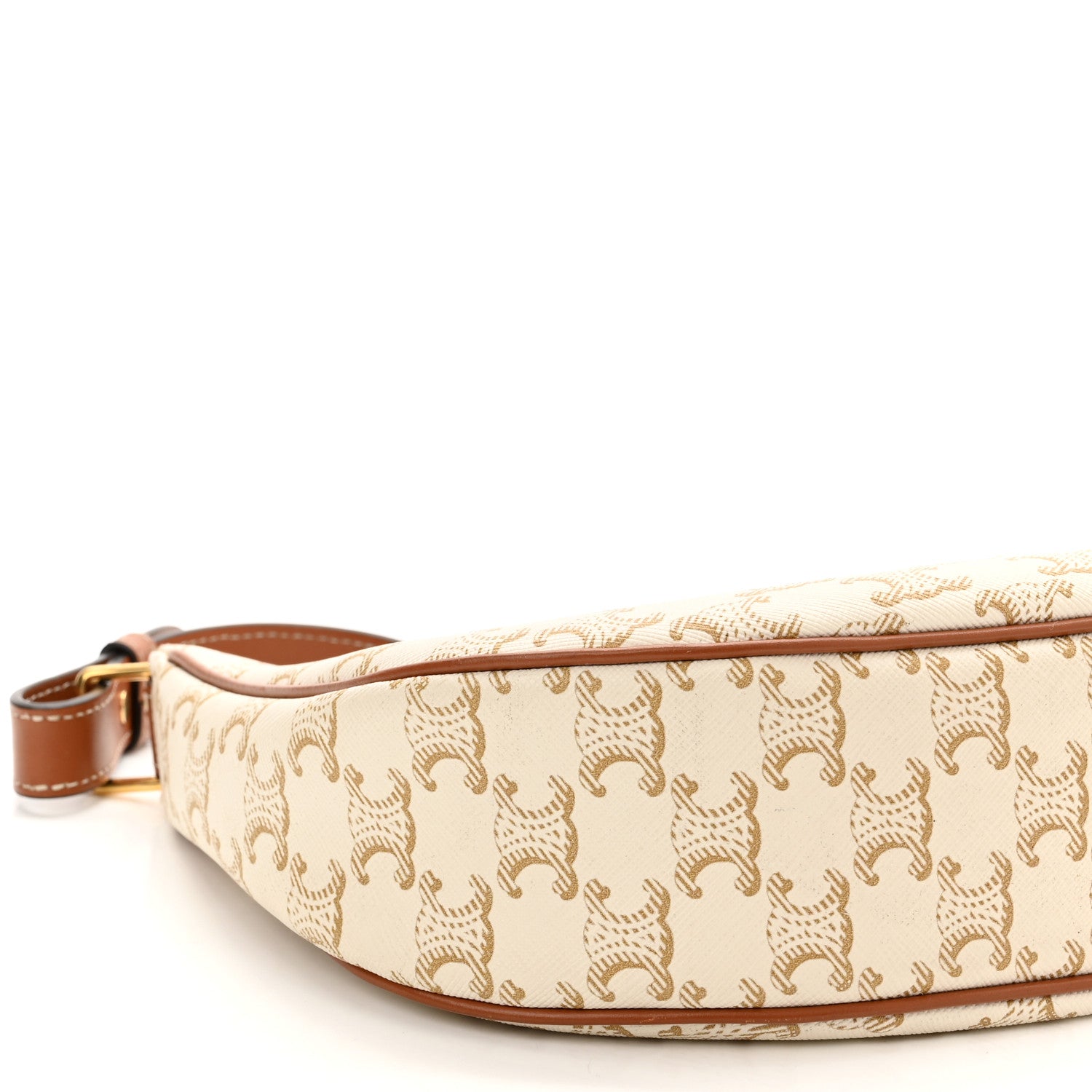 Celine Canvas Calfskin Ava Triomphe Shoulder Bag White 9 of 11