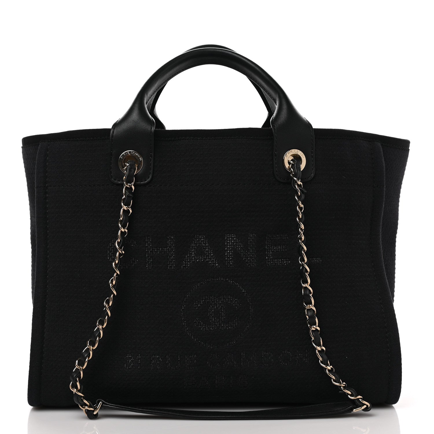 Chanel Mixed Fibers Small Deauville Tote Black 3 of 12