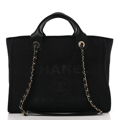 Chanel Mixed Fibers Small Deauville Tote Black 3 of 12