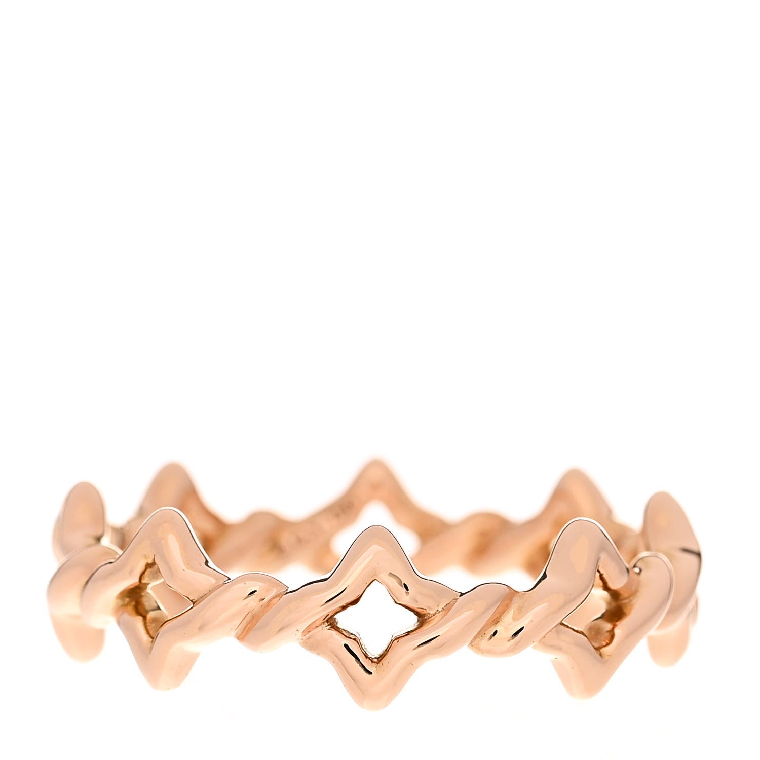 David Yurman 18K Rose Gold 6mm Quatrefoil Stack Ring 56 7.75 1 of 4