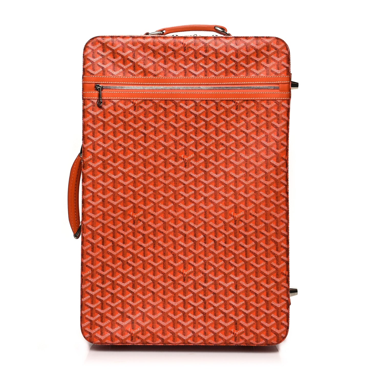 Goyardine Rolling Suitcase Trolley PM Orange