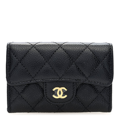 Chanel Caviar Quilted Flap Card Holder Wallet Black 1 of 7