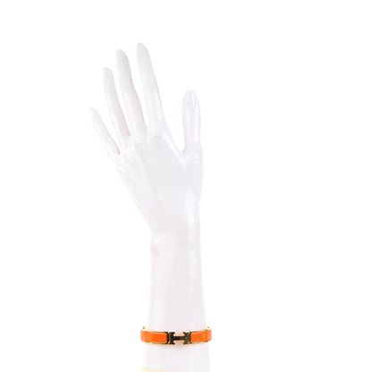 Hermes Enamel Narrow Clic Clac H Bracelet GM Orange 2 of 5