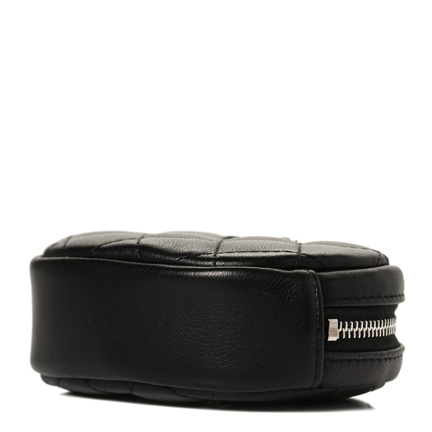 Lambskin Quilted Zip Around Classic Coin Purse Black