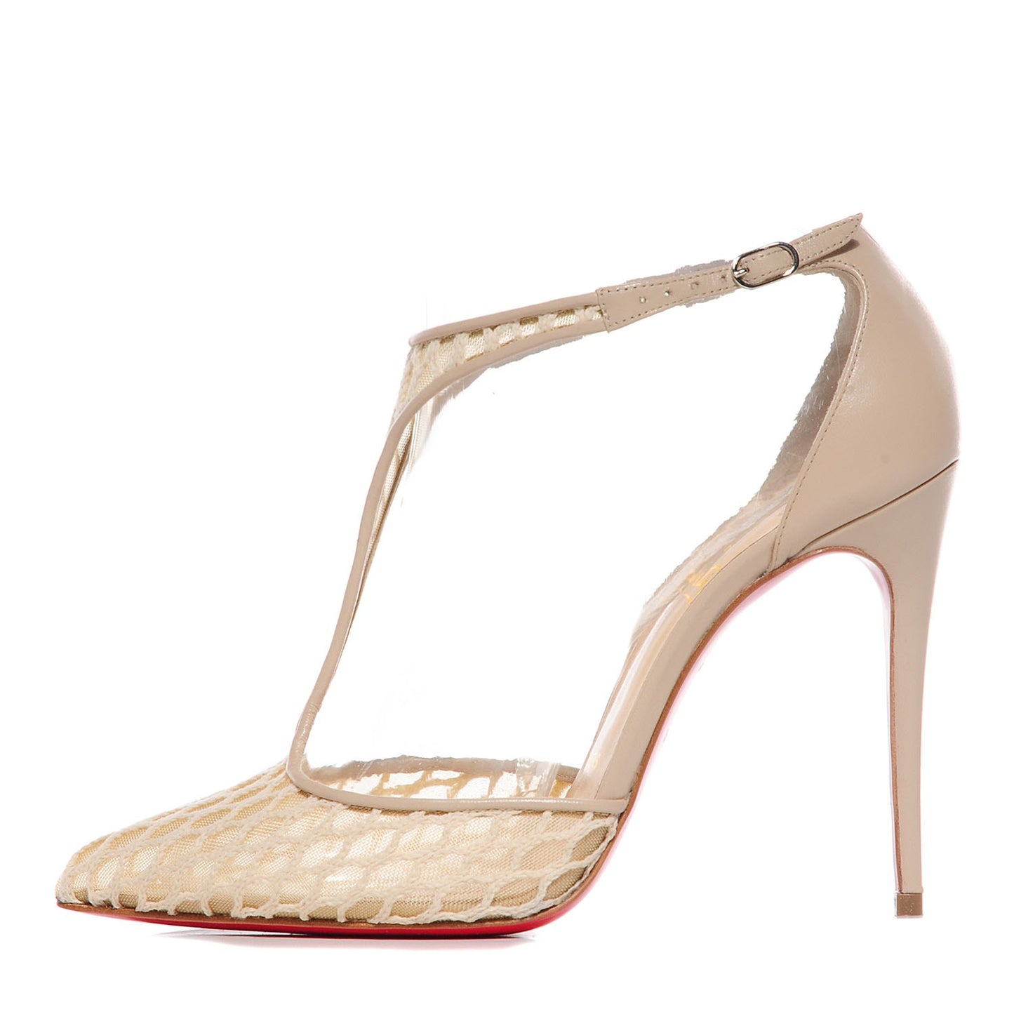 Mesh Leather Salonu 100 Pumps 36.5 Beige