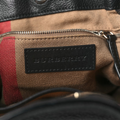 Burberry Grainy Calfskin House Check Small Maidstone Black 6 of 10