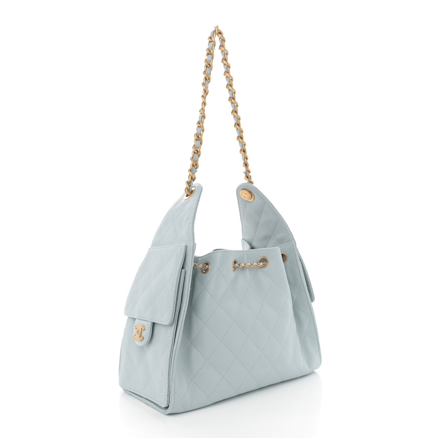 Chanel Caviar Quilted Small Chanel 25 Handbag Light Blue 3 of 10