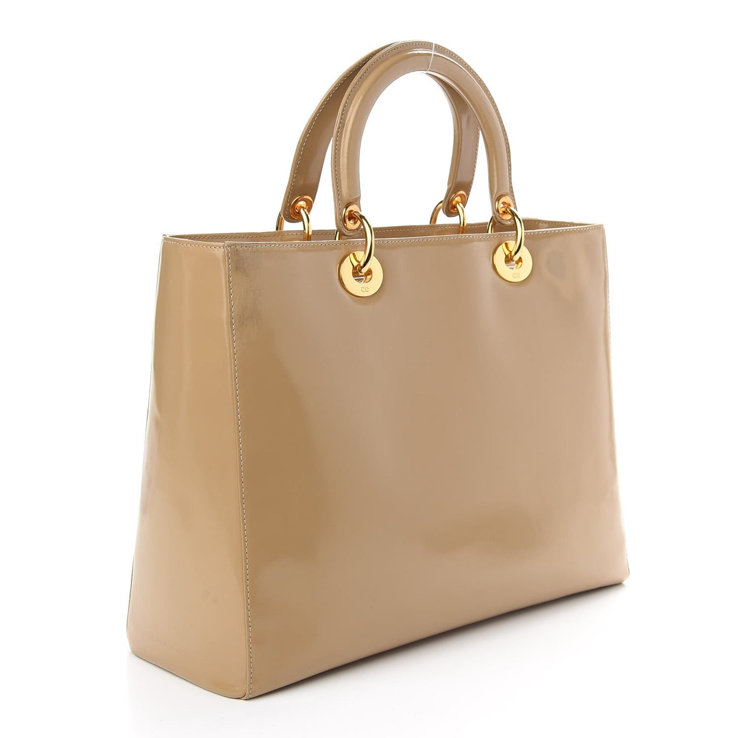 Patent Large Lady Dior Beige