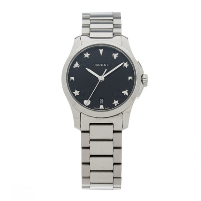 Gucci Stainless Steel 27mm G-Timeless Charm Quartz Watch Black 1 of 5