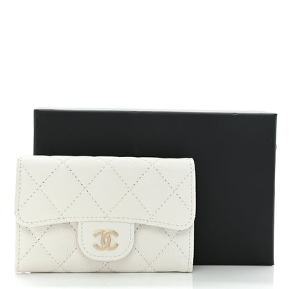 Chanel Caviar Quilted Flap Card Holder Wallet White 11 of 11