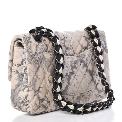 Chanel Burnout Velvet Double Flap White Black 3 of 11